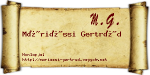 Máriássi Gertrúd névjegykártya